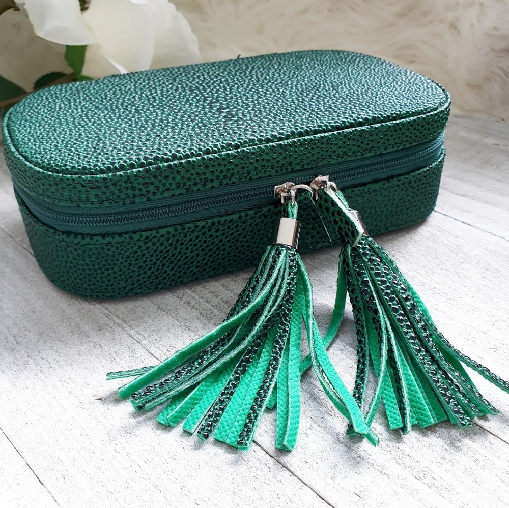 Faux Reptile Skin Travel Jewelry Organizer